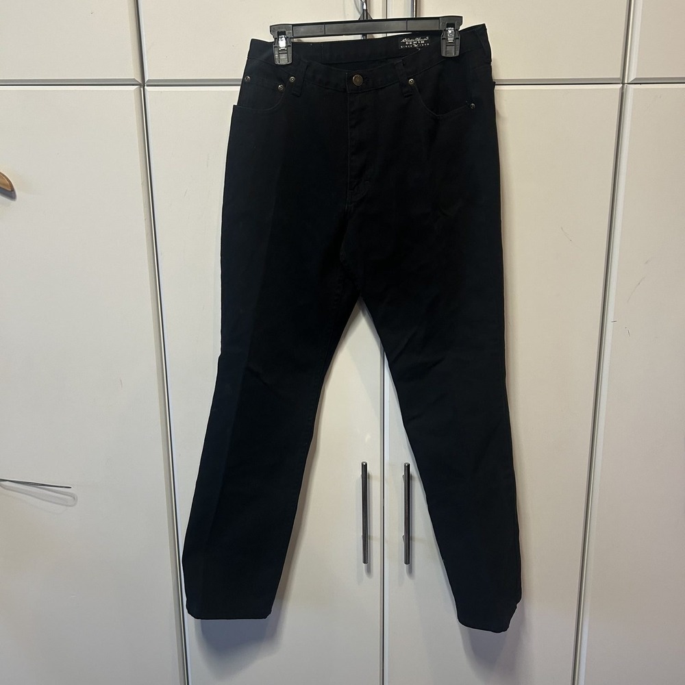 Eddie Bauer Denim Womens Black High Waisted Straight Leg Jeans Size 12 B715